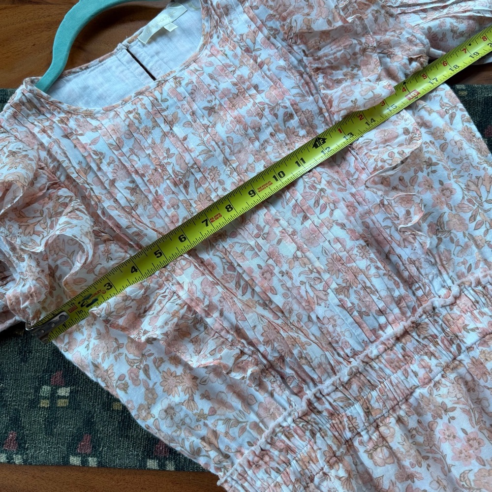 LOVESHACKFANCY Natasha Dress Vanilla Foam Ditsy Floral Print Size XS Cotton - Picture 15 of 16
